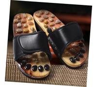 Beatifufu Sandales Réflexologie Antidérapantes EVA pour Massage Plantaire Pantoufles Acupoint Confort Intérieur Soulagement et Tension Noir