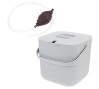 Beatifufu Seau à Résidus de Thé en Plastique avec Poignée et Couvercle | Grosse Ouverture, Panier Filtrant à Maille Fine, Deux Niveaux pour Eau et Dépôt, Format Portable Couleur Aléatoire