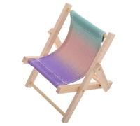 Beatifufu Support de Téléphone en Bois Mini Chaise de Plage Pliable Mignonne pour Bureau, Accessoire Décoratif Créatif et Pratique pour Photo et Divertissement Mains Libres