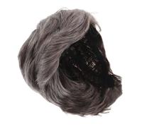 Beatifufu Toupee Homme Naturel Gris Argenté Perruque Courte Synthétique Résistante Chaleur pour Cosplay et Halloween Aspect Réaliste et Entretien Facile
