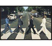 Beatles, The - Poster - Abbey Road + cadre interchangeable, Shinsuke® Maxi plastique noir, vitre acrylique