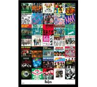 Beatles, The - Poster - Singles + cadre interchangeable, Shinsuke® Maxi MDF noir, disque acrylique