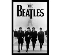 Beatles, The - Poster - Tour Eiffel + cadre amovible, Shinsuke® Maxi MDF noir, vitre acrylique