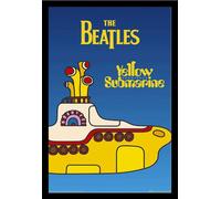 Beatles, The - Poster - Yellow Submarine Version 2 + cadre amovible, Shinsuke® Maxi MDF noir, vitre acrylique