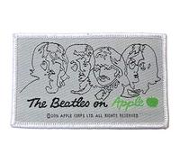 Beatles - the - Rock Off officially licensed products The Beatles Beatles On Apple Noir On Blanc Woven Patch Size One Size