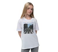 Beatles the - T-Shirt # M Kids White # Abbey Road & Logo [Import]