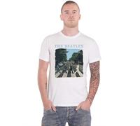 Beatles the - T-Shirt # S White Unisex # Abbey Road & Logo