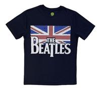 Beatles - the - T-Shirt # XL Unisex Blue # Drop T Logo & Vintage Flag [Import]