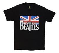 Beatles - the - T-Shirt # XXL Unisex Black # Drop T Logo & Vintage Flag [Import]