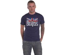 Beatles - the - T-Shirt # XXL Unisex Blue # Drop T Logo & Vintage Flag [Import]