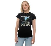 Beatles the - T-Shirt # S Ladies Black # Abbey Road & Logo [Import]
