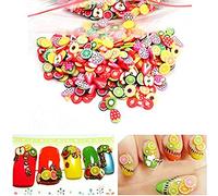 BeatlGem 1000 Pcs/Pack 3D Fruits Animaux Fimo Slice Argile Bricolage Nails Art Conseils Autocollants Décoration, Style Aléatoire