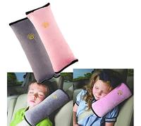 BeatlGem 2 Pcs Auto Oreiller De Voiture Ceinture de Sécurité Protéger, Épaulière, Ajuster Véhicule Siège Ceinture Coussin pour Enfants (Gris, Rose)