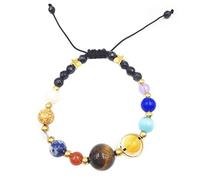 BeatlGem Handmade Système Solaire Bracelet Univers Galaxie Les Neuf Planètes Guardian Star Pierre Naturelle Perles Bracelets Bracelets pour Les Femmes Et Les Hommes Cadeau