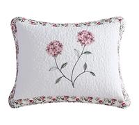 Beatrice Home Fashions Carnation Taie d'oreiller matelassée brodée Florale légère, Toutes Saisons, taie d'oreiller Standard, Rose, 50,8 x 66 cm