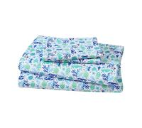 Beatrice Home Fashions Coastal Hotel Collection - Parure de lit en Polyester Facile d'entretien, Motif Clearwater Aqua, Vert, Bleu, Vie Marine Tropicale sur Blanc (très Grand lit)