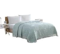 Beatrice Home Fashions Couvre-lit Chenille Bleu Queen Size