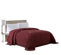 Beatrice Home Fashions Couvre-lit en Chenille, Motif médaillon, Bordeaux, King Size