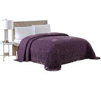 Beatrice Home Fashions Couvre-lit en Chenille, très Grand lit, Aubergine