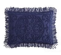 Beatrice Home Fashions Medallion Couvre-lit en Tissu Chenille, taie d’Oreiller King, Bleu Marine