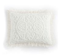 Beatrice Home Fashions Medallion Couvre-lit en Tissu Chenille, taie d’Oreiller King, Ivoire