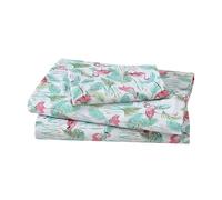 Beatrice Home Fashions Parure de lit en Microfibre à imprimé côtier, Douce et Confortable, Poches Profondes de 30,5 cm, lit Simple, Rose Paradis de Flamant Rose