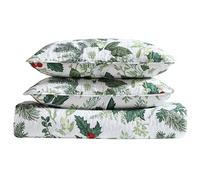 Beatrice Home Fashions Parure de lit, Polyester, Vert, Blanc, Rouge, King Size
