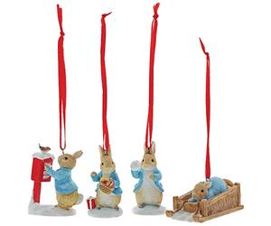 Beatrix Potter Lot de 4 décorations à Suspendre Multicolore