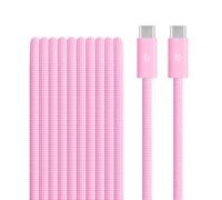 Beats Câble tissé USB-C vers USB-C 240 W, charge rapide, durable et anti-nœuds, compatible avec les appareils Apple et Android (3 m) - Rose néon