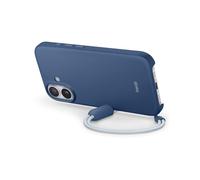 Beats Coque avec béquille pour iPhone 17 équipée MagSafe avec Commande de l'appareil Photo, Support intégré et dragonne, Fini Mat et Doublure en Tissu Microfibre - Bleu Basalte