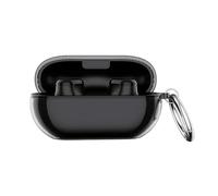 Beats Solo Buds 2024 Coque de protection souple transparente anti-rayures avec porte-clés