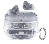 Beats Studio Buds + (2023) / Beats Studio Buds 2021 - Coque de protection anti-perte et antichoc compatible avec Beats Studio Buds Plus avec porte-clés pour homme et femme (paillettes transparentes)