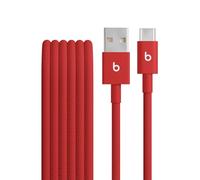 Beats USB-A vers USB-C Câble tissé , charge rapide, design durable et anti-nœuds, chargeur compatible pour les appareils Apple et Android (1,5 m) - Rouge flash