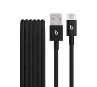 Beats USB-A vers USB-C Câble tissé , charge rapide, design durable et anti-nœuds, chargeur compatible pour les appareils Apple et Android (1,5 m) - Noir intense