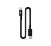 Beats USB-C vers Lightning court Câble tissé , charge rapide, durable/anti-nœuds, chargeur compatible pour les appareils Apple à port Lightning (20 cm) - Noir intense