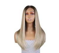 Beau 13X4 22 pouces Bob blonde perruques synthétique dentelle avant perruque droite bébé cheveux