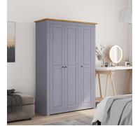 BEAU Armoire de Chambre - Penderie - Garde-Robe 3 portes - Gris 118x50x171,5 cm Pin Assortiment Panama mode836430