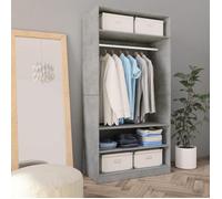 BEAU Armoire de Chambre - Penderie - Garde-Robe - Gris cement 100 x 50 x 200 cm - Aggloméré mode154409