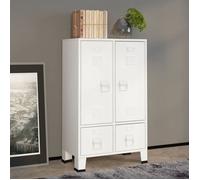 BEAU Armoire de Chambre - Penderie - Garde-Robe industrielle -Blanc 67x35x107 cm Acier mode757594