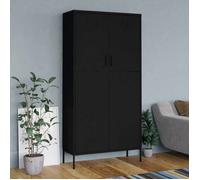 BEAU Armoire de Chambre - Penderie - Garde-Robe - Noir 90x50x180 cm Acier mode461311