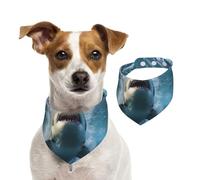 Beau bandana d'été en forme de requin pour chiens, lavables, réglables, triangulaires, bavoirs mignons pour chiens de taille moyenne et grande taille, chiots et chats, taille M