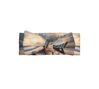 Beau bandeau bleu ciel et mer avec nœud papillon à motifs, accessoire pour cheveux pour bébé, adapté pour les nouveau-nés, les nourrissons et à porter au quotidien