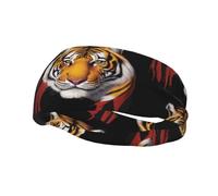 Beau bandeau élastique tête de tigre pour yoga, sport, fitness, course à pied, basket-ball, sport