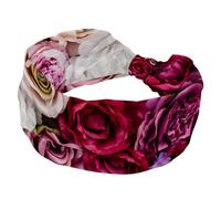 Beau bandeau rose rouge blanc roses pour femme, bandeau large et doux, antidérapant pour yoga, fitness, voyage, gym, accessoires pour cheveux