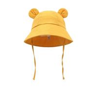 Beau bébé Pêcheur Coton Respirant Dessin animé Ours Bonnet Enfant 0-3 ans Chapeau de protection solaire Foin Nouveau-né, h, S