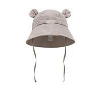 Beau bébé Pêcheur Coton Respirant Dessin animé Ours Enfant 0-3 ans Chapeau de protection solaire Foin Nouveau-né, kaki, S