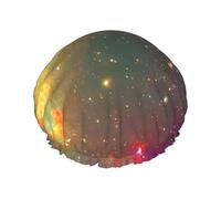 Beau bonnet de bain double couche galaxie pour femme pour couvrir les cheveux longs et épais, bonnet imperméable réutilisable