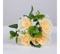 Beau Bouquet de Mariée en Fausses Fleurs avec Souffle de bébé Réaliste pour Les Cérémonies de Mariage, 10,24 Pouces, Durable, Entretien Facile (Bouquet Souffle de bébé)