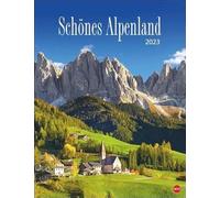 Beau calendrier 2023 Alpenland Poster Calendrier photo impressionnant avec de magnifiques photos de montagne. Grand calendrier mural 2023 pour les amateurs de montagne et les amoureux de la nature.