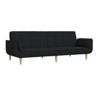 BEAU Canapé-lit à 2 places avec deux oreillers noir tissu SS0000259815